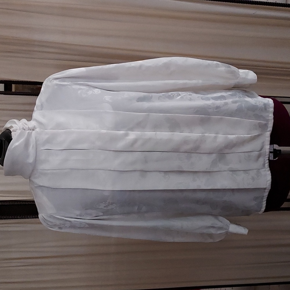 Vintage Mervyn's Partners Petites Women's Blouse, Cream - 12Petite